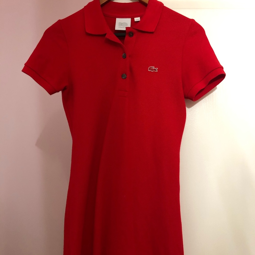 Lacoste 80th Anniversary Red Piqued Dress